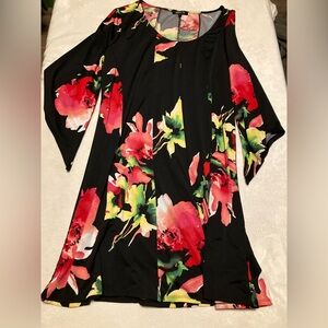 Relativity Black and Red Floral Dress